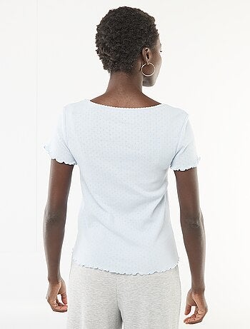 Tee-shirt de pyjama en maille pointelle