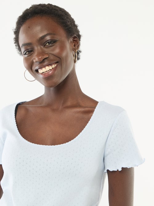 Tee-shirt de pyjama en maille pointelle - Kiabi