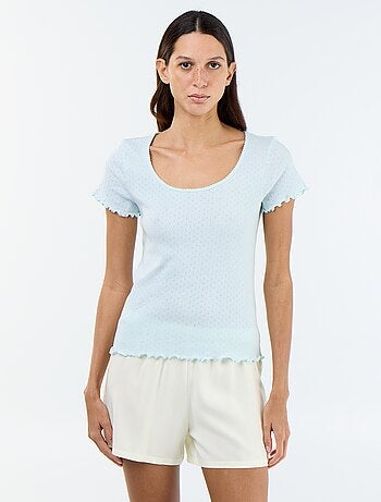 Tee-shirt de pyjama en maille pointelle