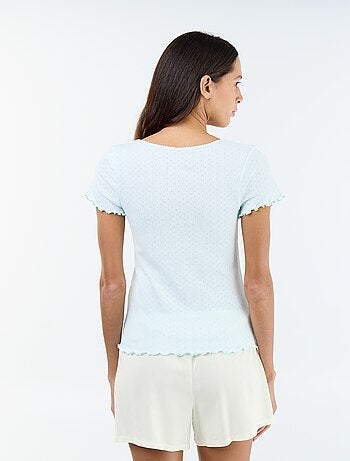 Tee-shirt de pyjama en maille pointelle