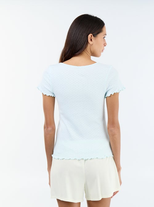 Tee-shirt de pyjama en maille pointelle - Kiabi