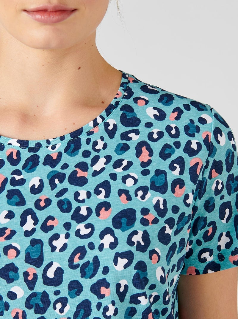 Tee-shirt de pyjama en pur coton peigné - Damart Bleu - Kiabi