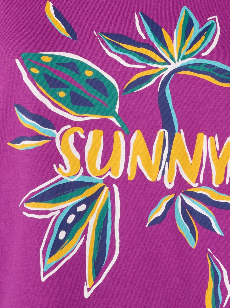 Tee-shirt de pyjama manches courtes pur coton peigné - Damart Violet - Kiabi