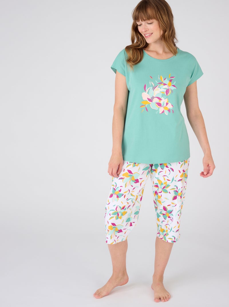 Tee-shirt de pyjama pur coton peigné - Damart Vert anis - Kiabi