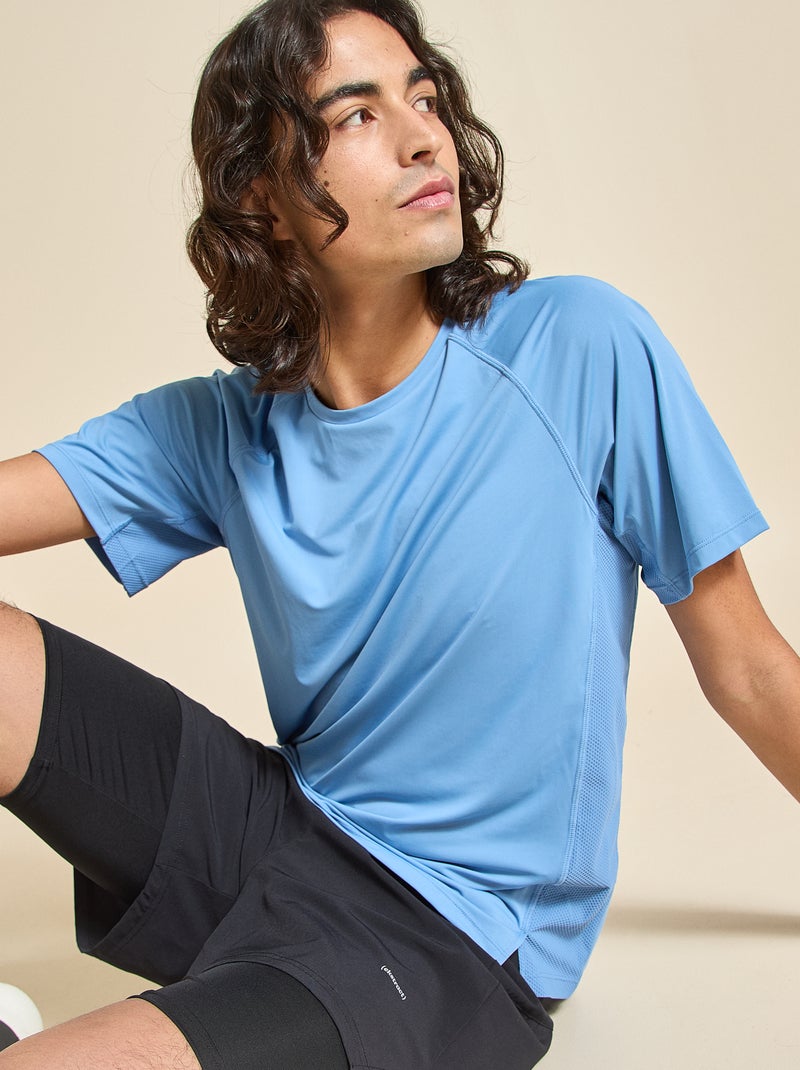 Tee-shirt de sport avec détail réfléchissant - (ekstract) Bleu - Kiabi