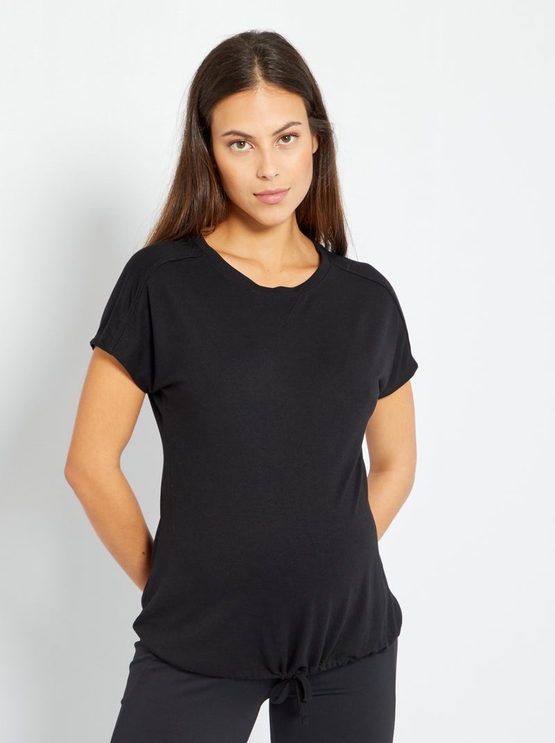 Tee-shirt de sport de grossesse noir - Kiabi