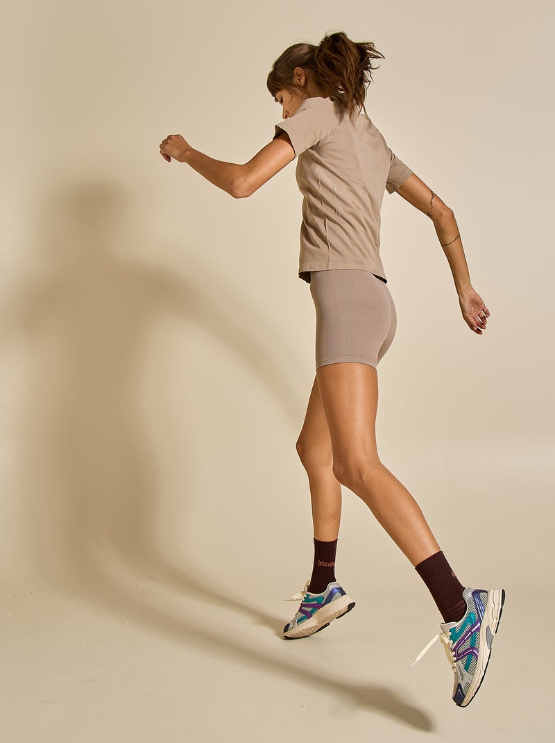 Tee-shirt de sport effet seconde peau - (ekstract) Beige - Kiabi