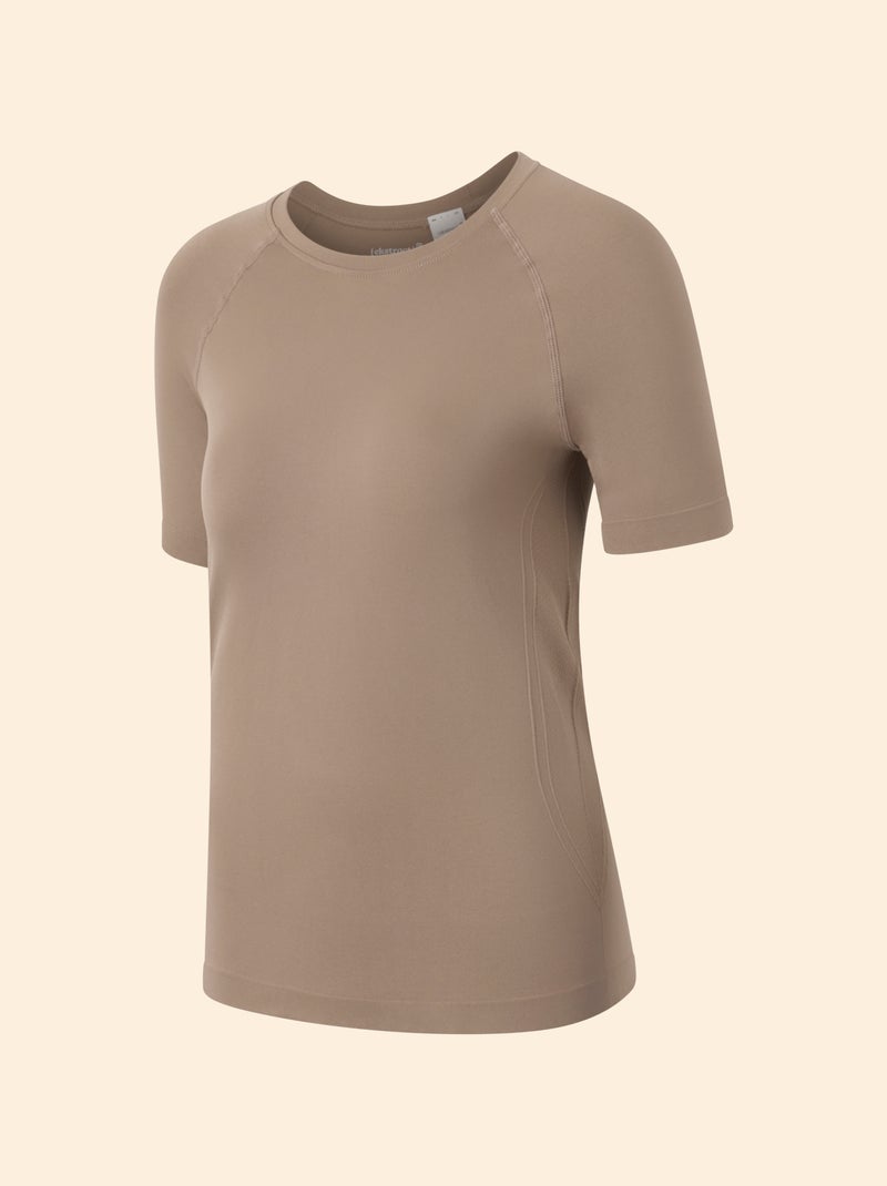 Tee-shirt de sport effet seconde peau - (ekstract) Beige - Kiabi
