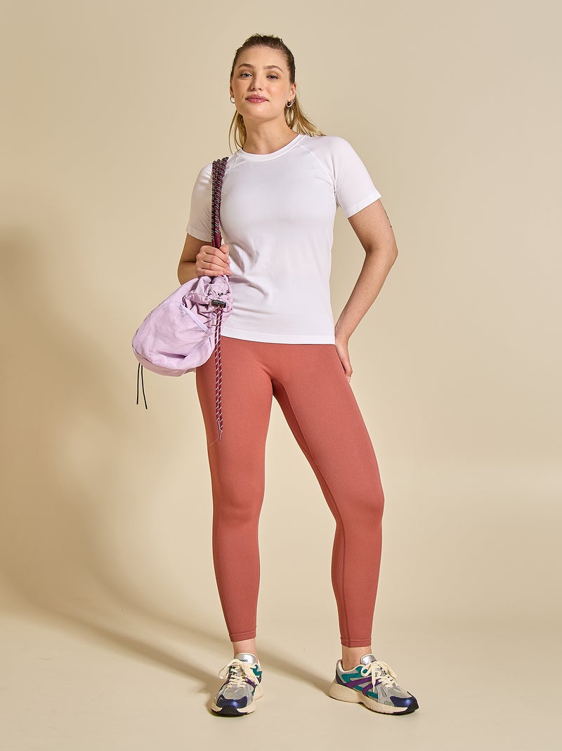Tee-shirt de sport effet seconde peau - (ekstract) Blanc - Kiabi