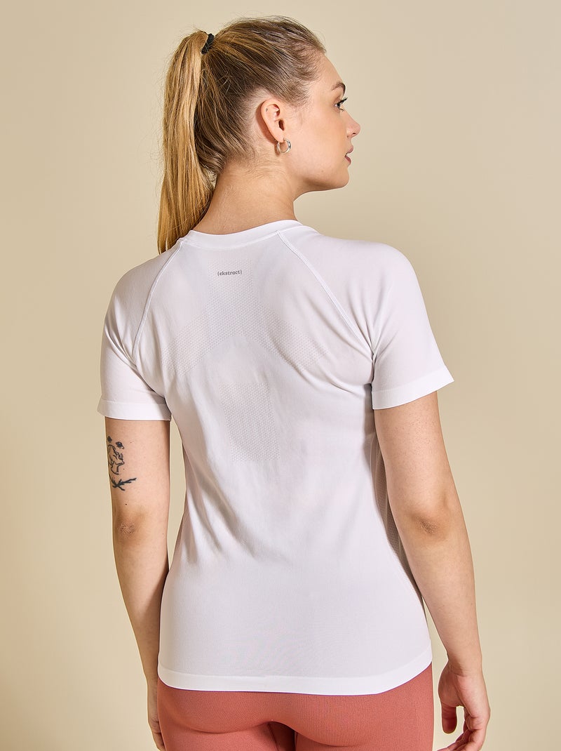 Tee-shirt de sport effet seconde peau - (ekstract) Blanc - Kiabi