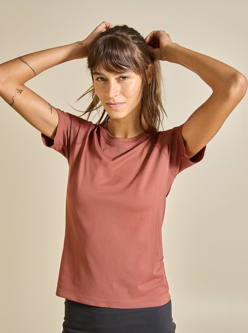 Tee-shirt de sport effet seconde peau - (ekstract) Marron - Kiabi
