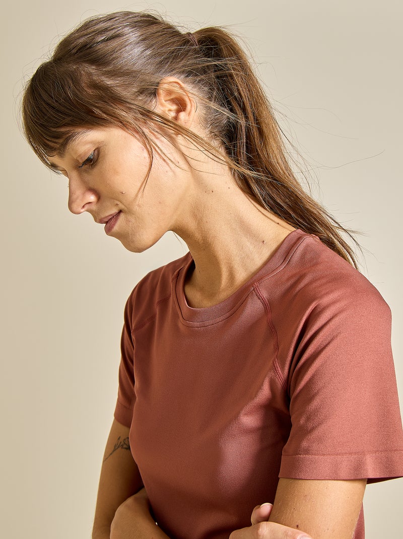 Tee-shirt de sport effet seconde peau - (ekstract) Marron - Kiabi