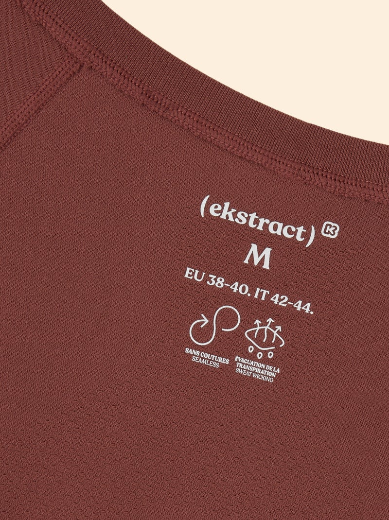 Tee-shirt de sport effet seconde peau - (ekstract) Marron - Kiabi