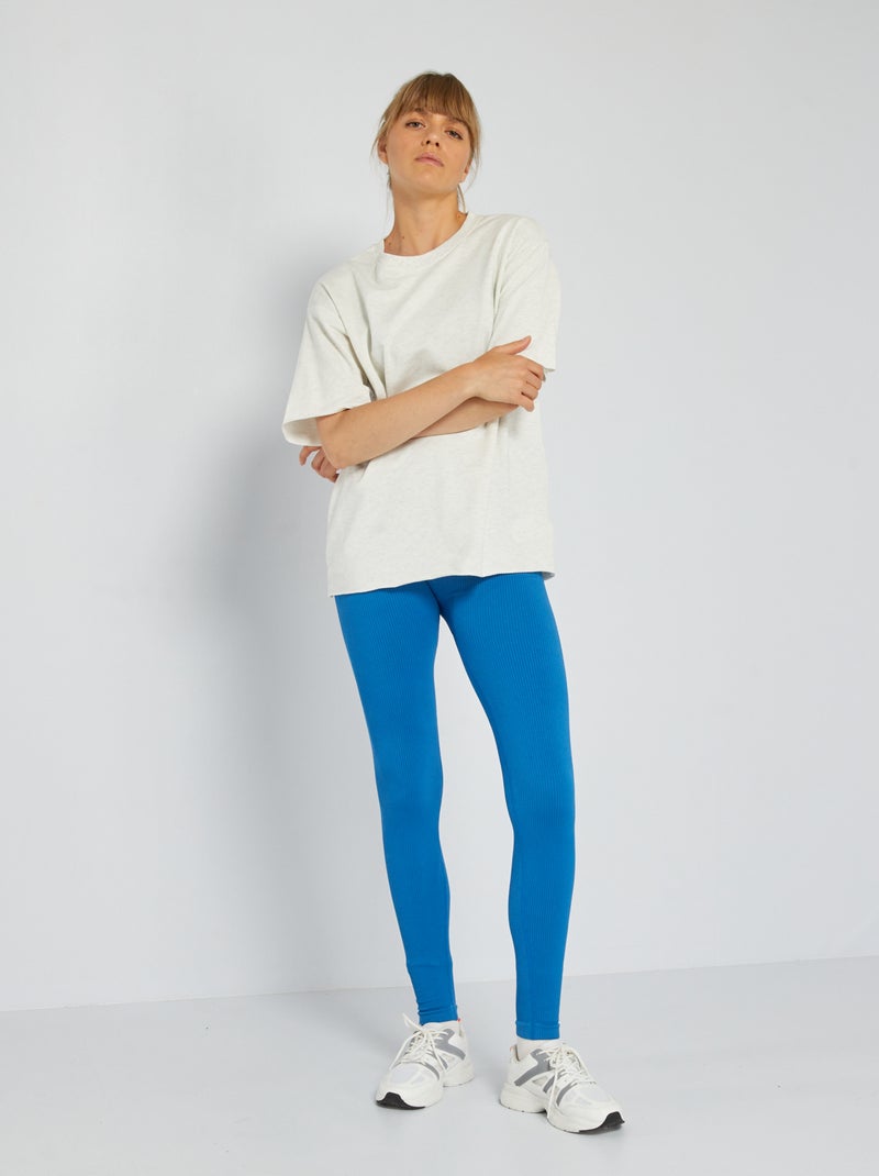 Tee-shirt de sport en maille moulinée Gris chiné - Kiabi