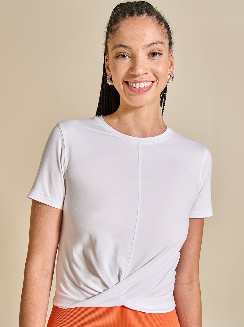 Tee-shirt de sport froncé - (ekstract) Blanc - Kiabi