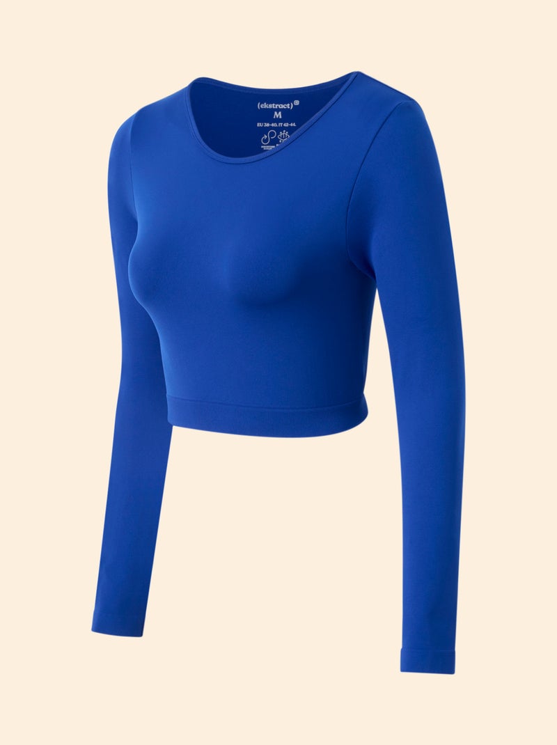 Tee-shirt de sport manches longues - (ekstract) Bleu - Kiabi