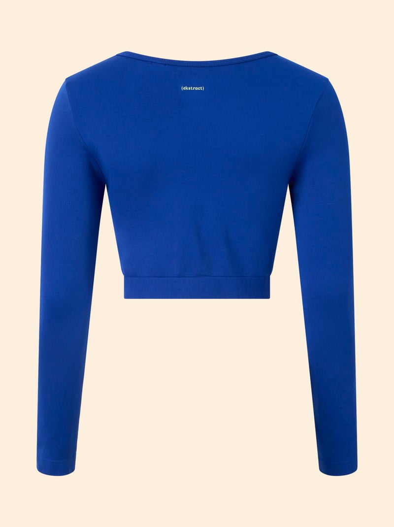 Tee-shirt de sport manches longues - (ekstract) Bleu - Kiabi
