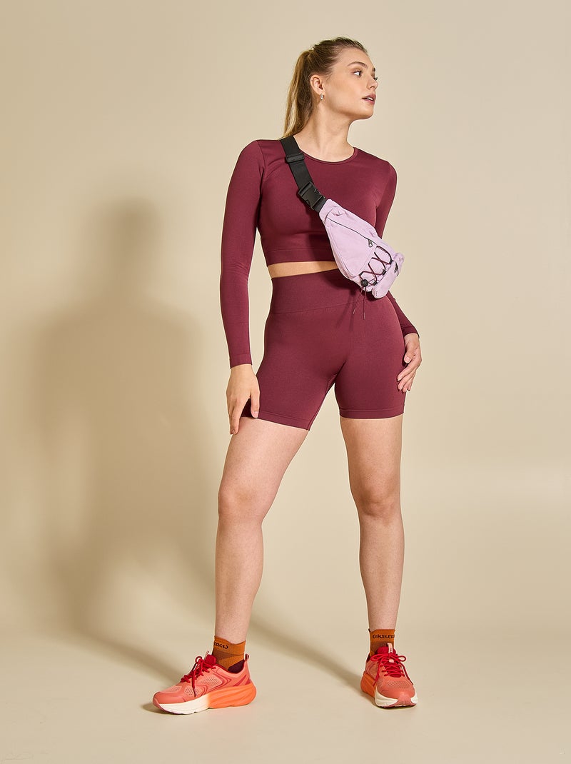 Tee-shirt de sport manches longues - (ekstract) Bordeaux - Kiabi