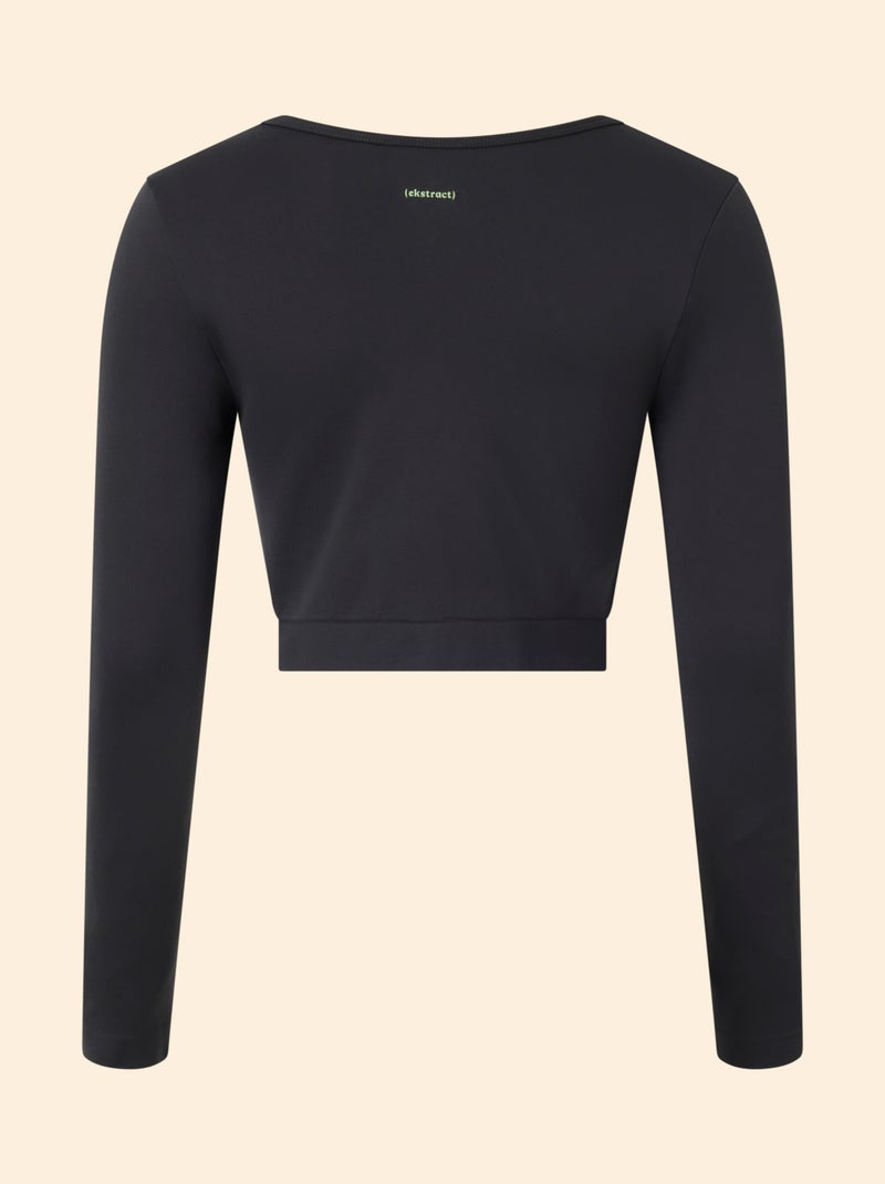 Tee-shirt de sport manches longues - (ekstract) Noir - Kiabi