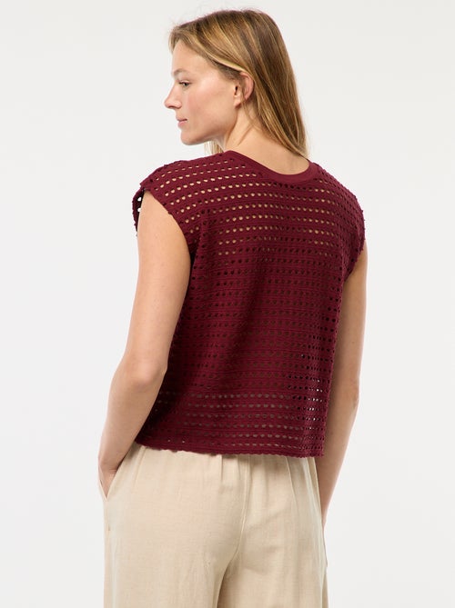 Tee-shirt débardeur en crochet ajouré - Kiabi