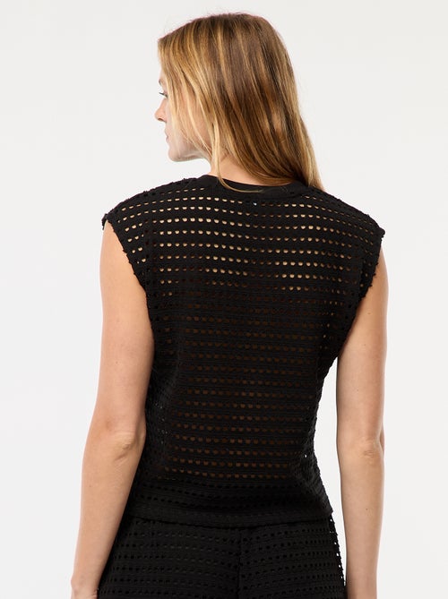 Tee-shirt débardeur en crochet ajouré - Kiabi