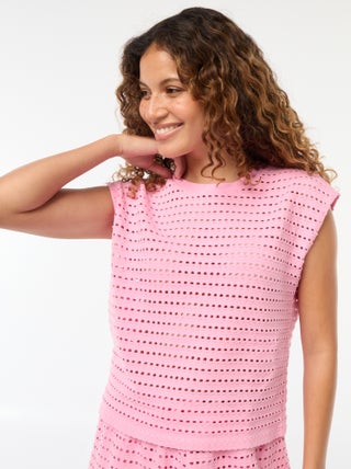 Tee-shirt débardeur en crochet ajouré