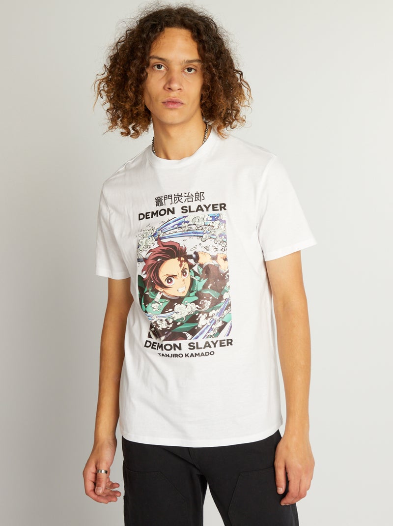 Tee-shirt 'Demon Slayer' en jersey Blanc - Kiabi