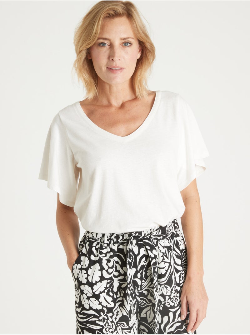 Tee-shirt dentelle au dos - DAXON Blanc Blanc - Kiabi