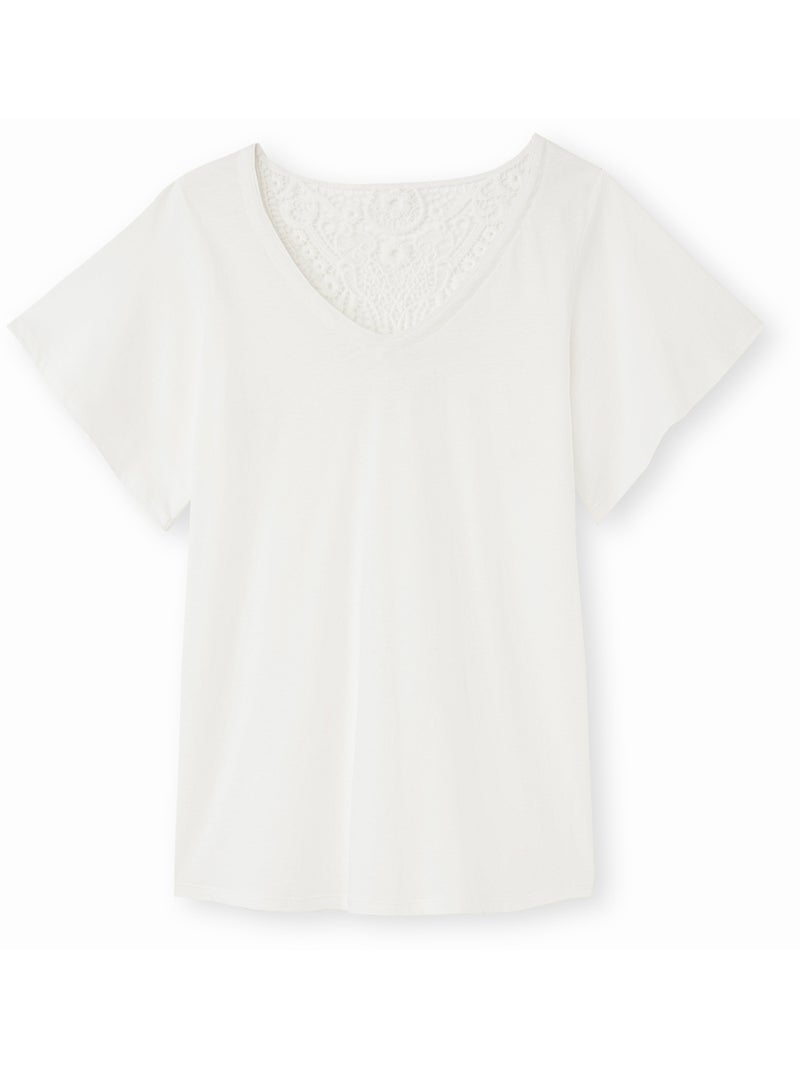 Tee-shirt dentelle au dos - DAXON Blanc Blanc - Kiabi