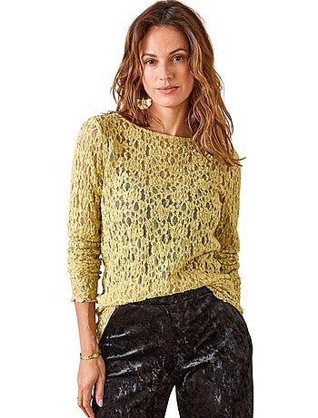 Tee-shirt dentelle manches longues - DAXON