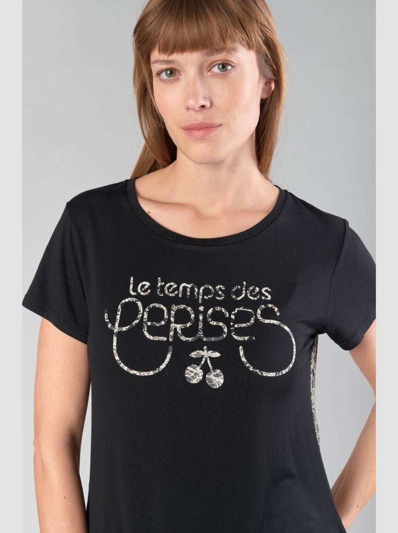 Tee-Shirt DERAY 'Le Temps Des Cerises' Noir - Kiabi