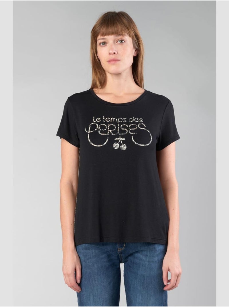Tee-Shirt DERAY 'Le Temps Des Cerises' Noir - Kiabi