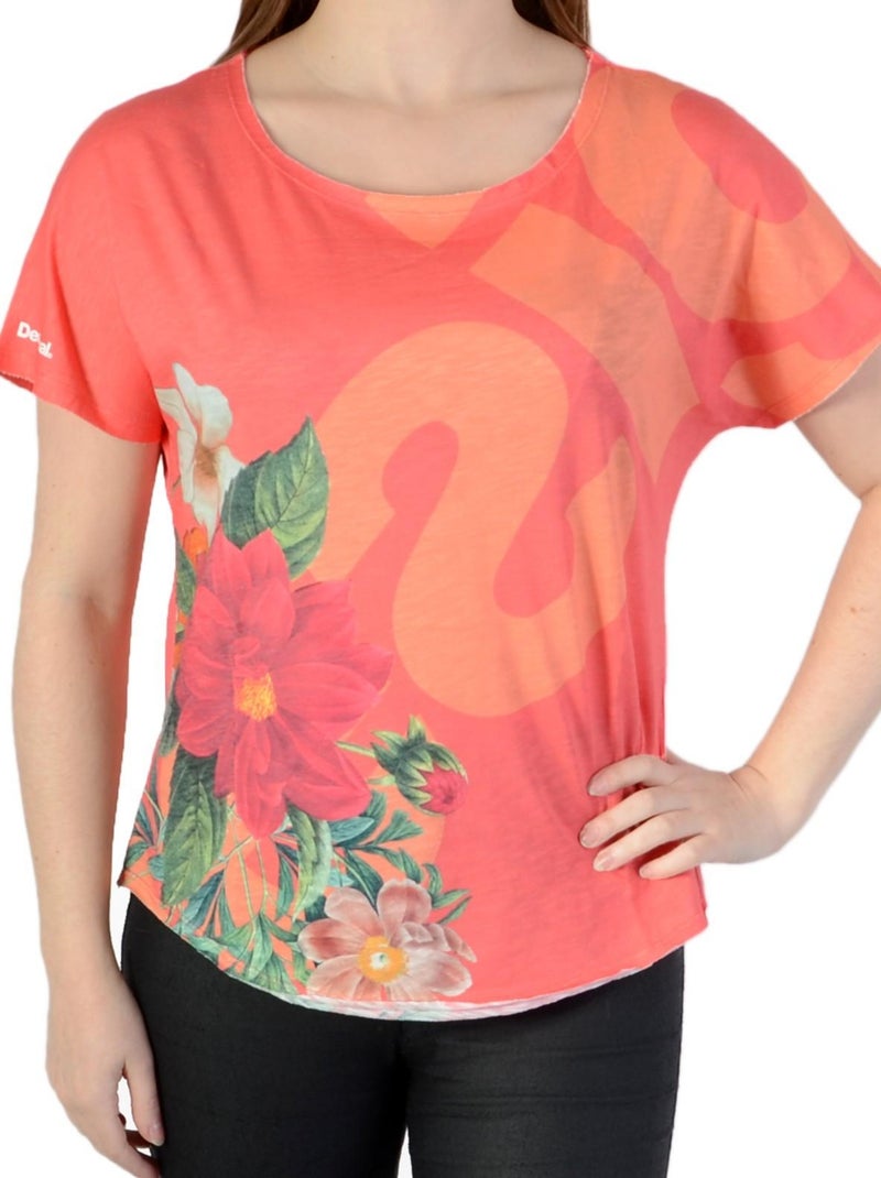 Tee Shirt Desigual Rose Rose - Kiabi