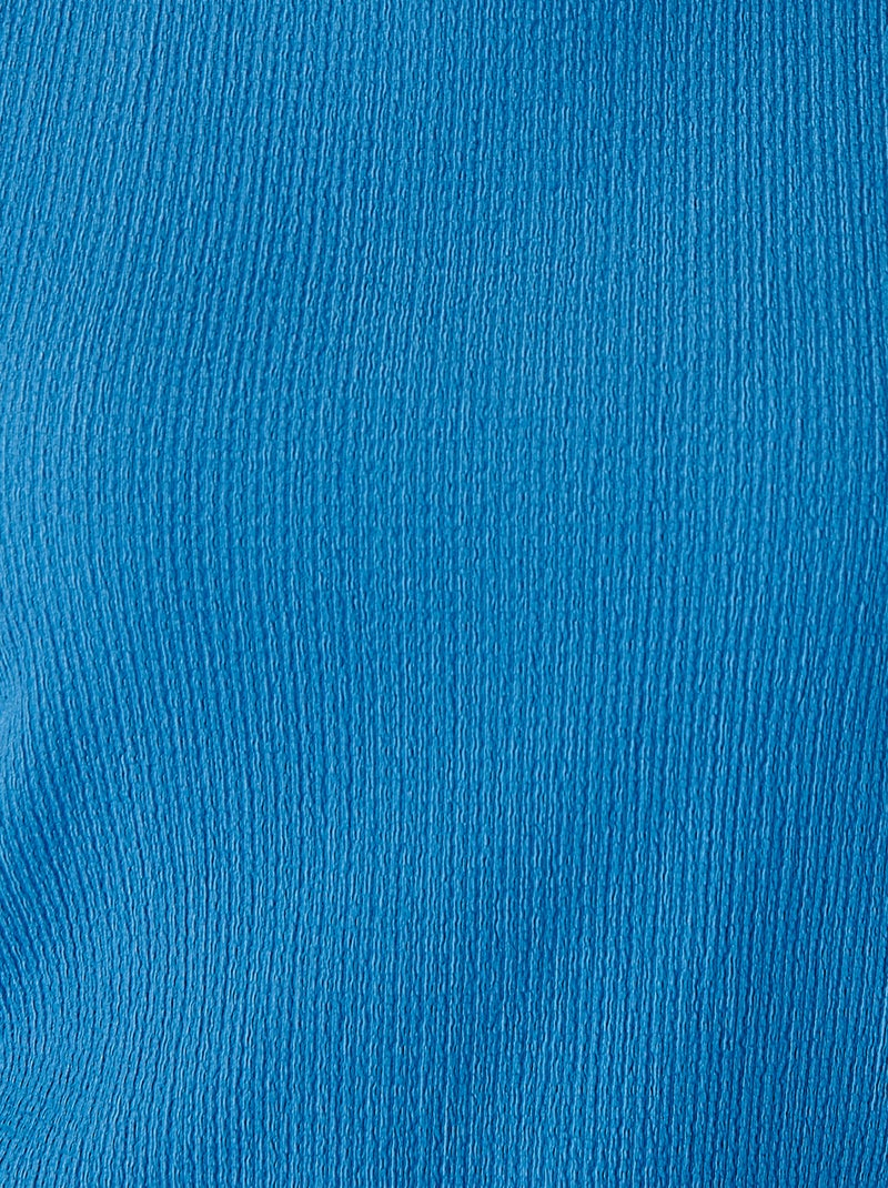 Tee-shirt détails volantés crêpe recyclé, manches 3/4 - damart Bleu - Kiabi