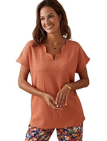 Tee-shirt d'été encolure écailles - DAXON