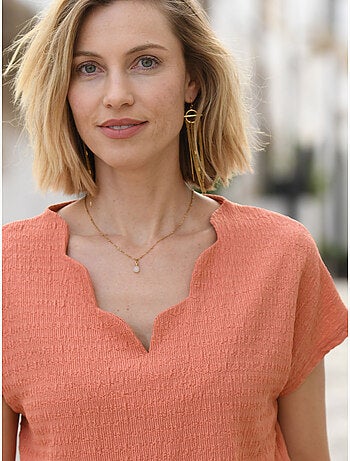 Tee-shirt d'été encolure écailles - DAXON