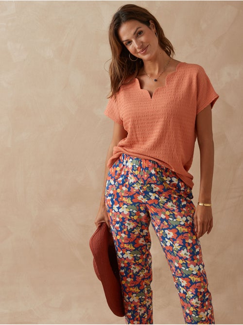 Tee-shirt d'été encolure écailles - DAXON - Kiabi