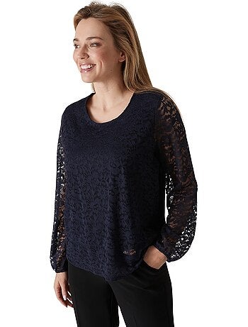 Tee-shirt devant et manches en dentelle - DAXON