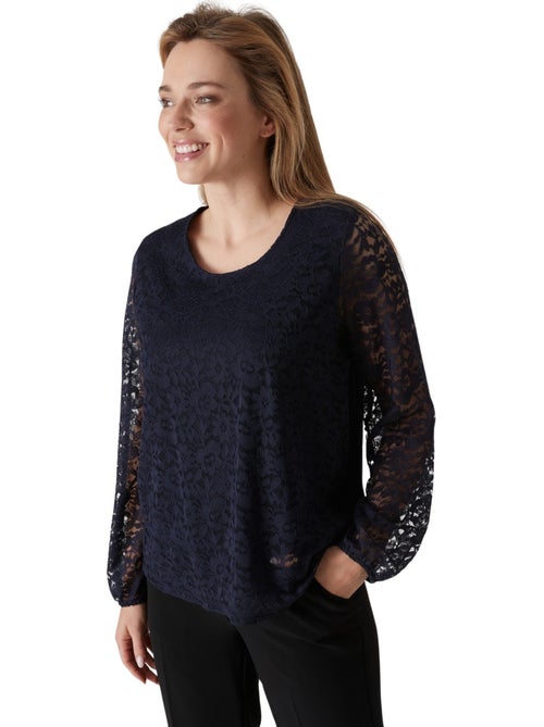 Tee-shirt devant et manches en dentelle - DAXON - Kiabi