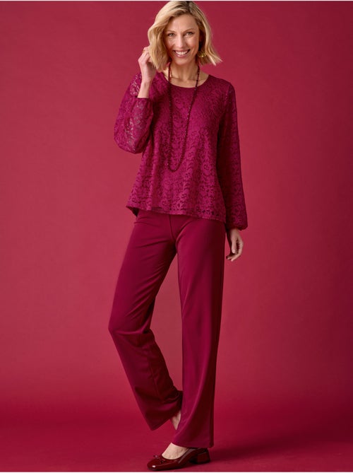 Tee-shirt devant et manches en dentelle - DAXON - Kiabi