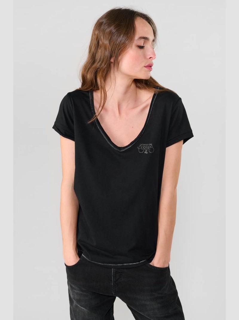 Tee-Shirt DIGORI 'Le Temps Des Cerises' Noir - Kiabi