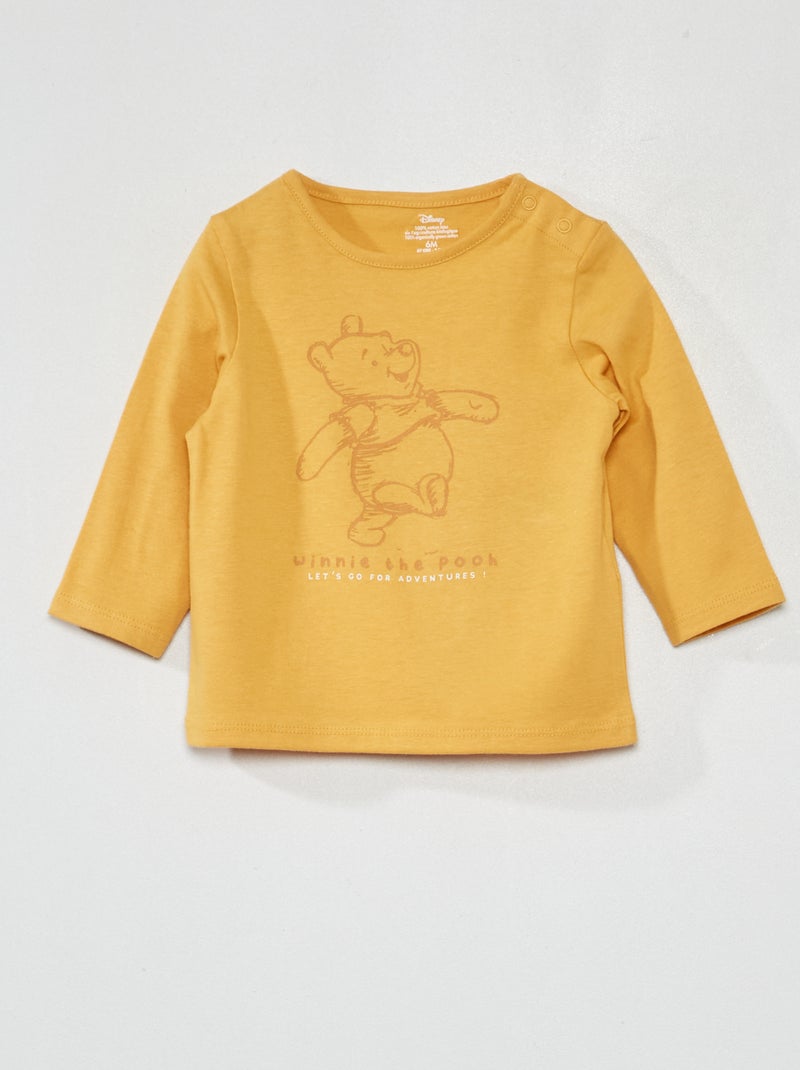Tee-shirt 'Disney' à manches longues Jaune - Kiabi