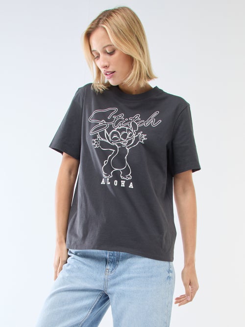 Tee-shirt droite imprimé 'Stitch' - Kiabi