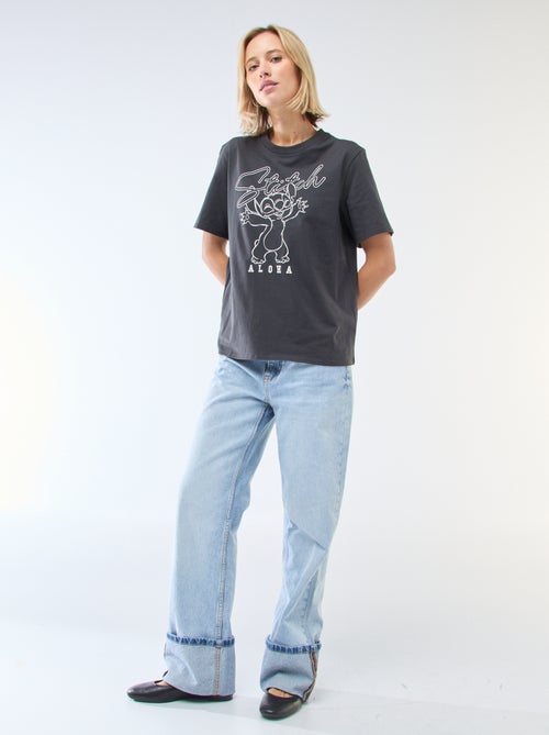 Tee-shirt droite imprimé 'Stitch' - Kiabi