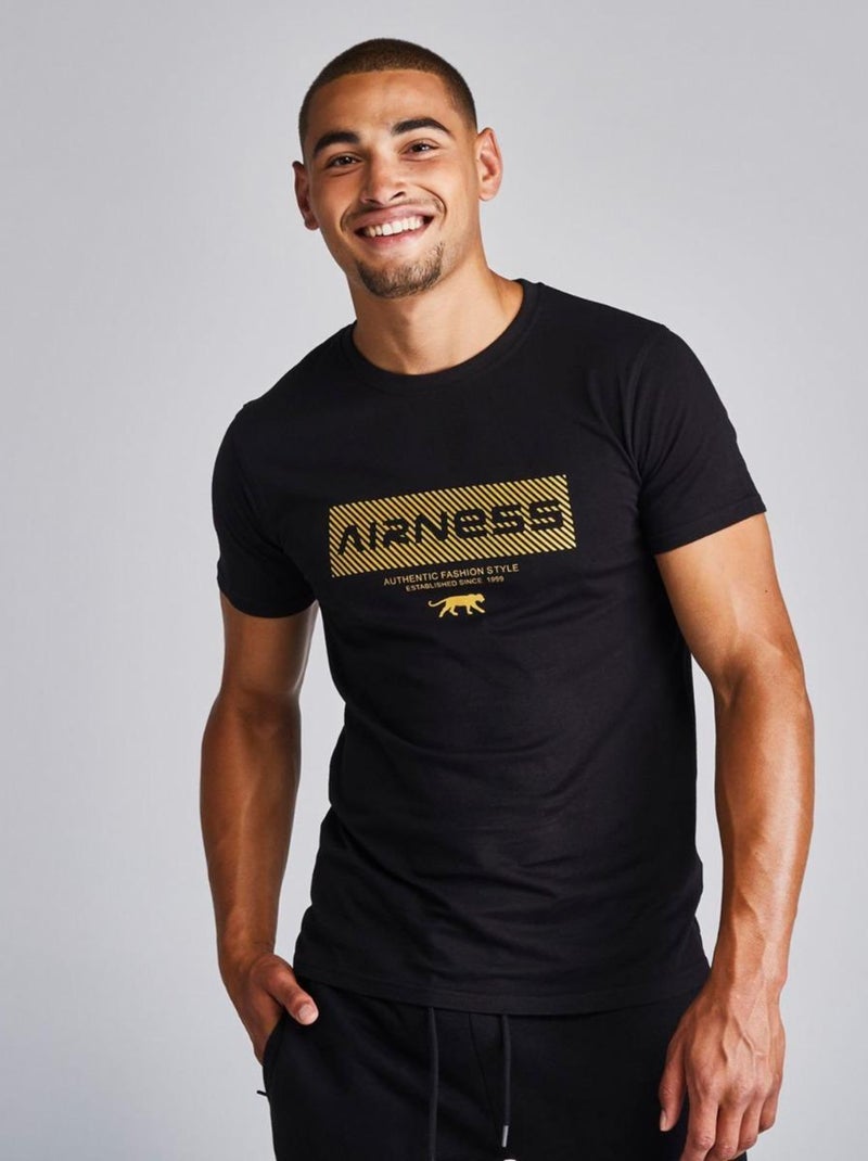 TEE SHIRT DWAYNE Airness Noir - Kiabi