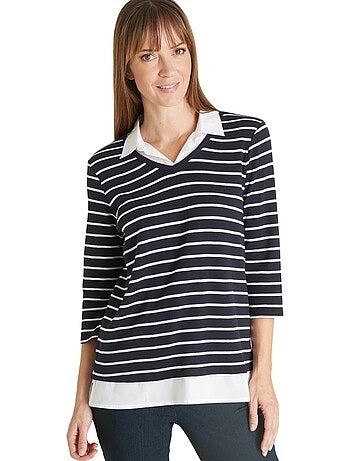 Tee-shirt effet 2 en 1 esprit marin - DAXON