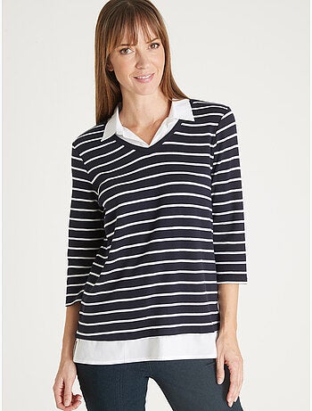 Tee-shirt effet 2 en 1 esprit marin - DAXON