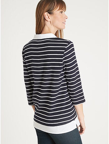 Tee-shirt effet 2 en 1 esprit marin - DAXON