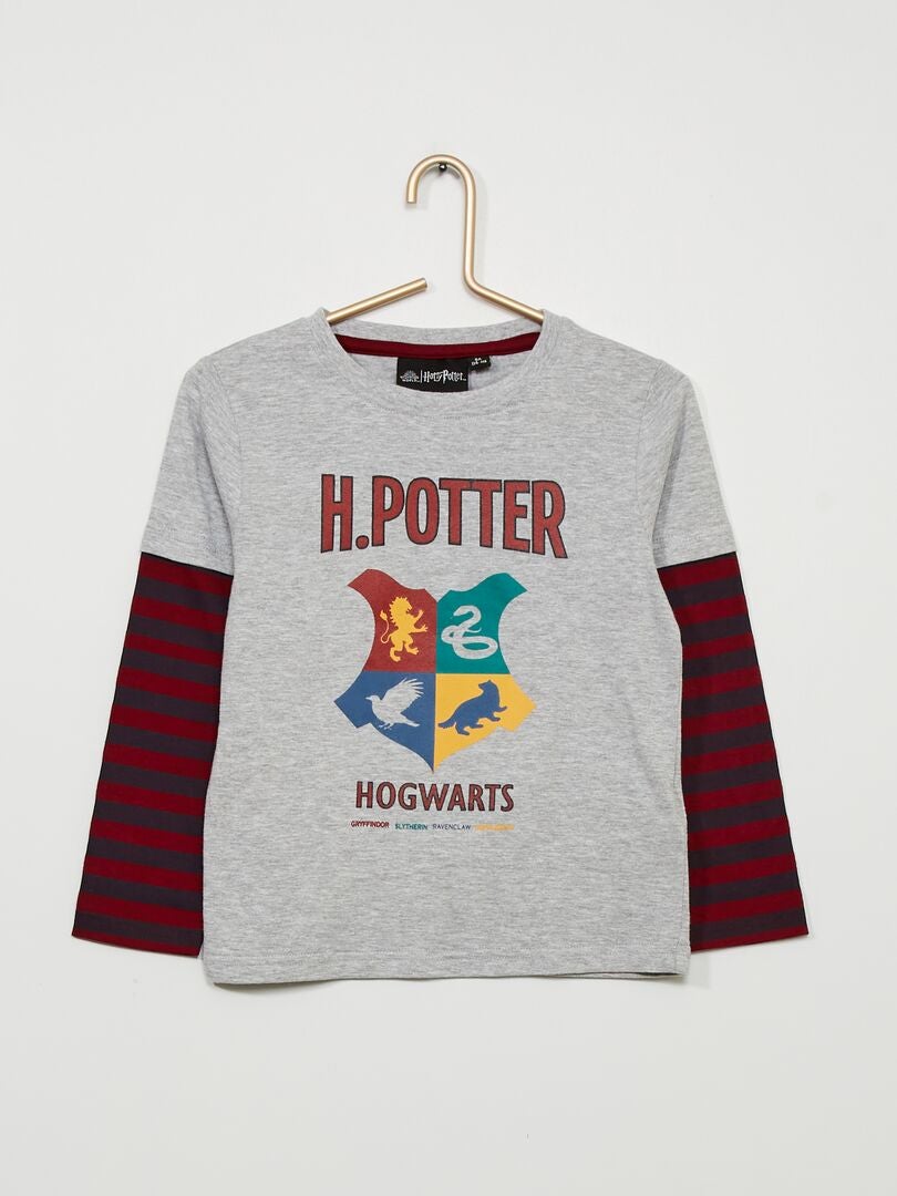 Tee-shirt effet 2 en 1 'Harry Potter' gris/rouge - Kiabi