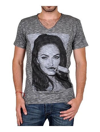 Tee Shirt Eleven Paris MF Ts Megan Fox Gris Cotton Vintage